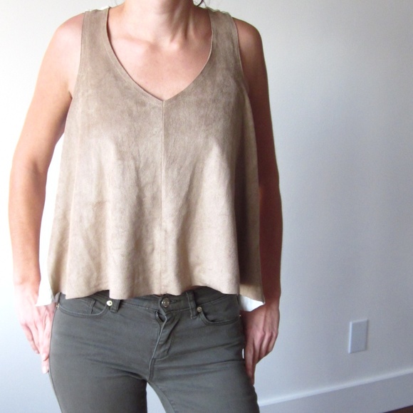 BEDO - Boho Faux Suede Sleeveless Tank Top - Picture 2 of 6